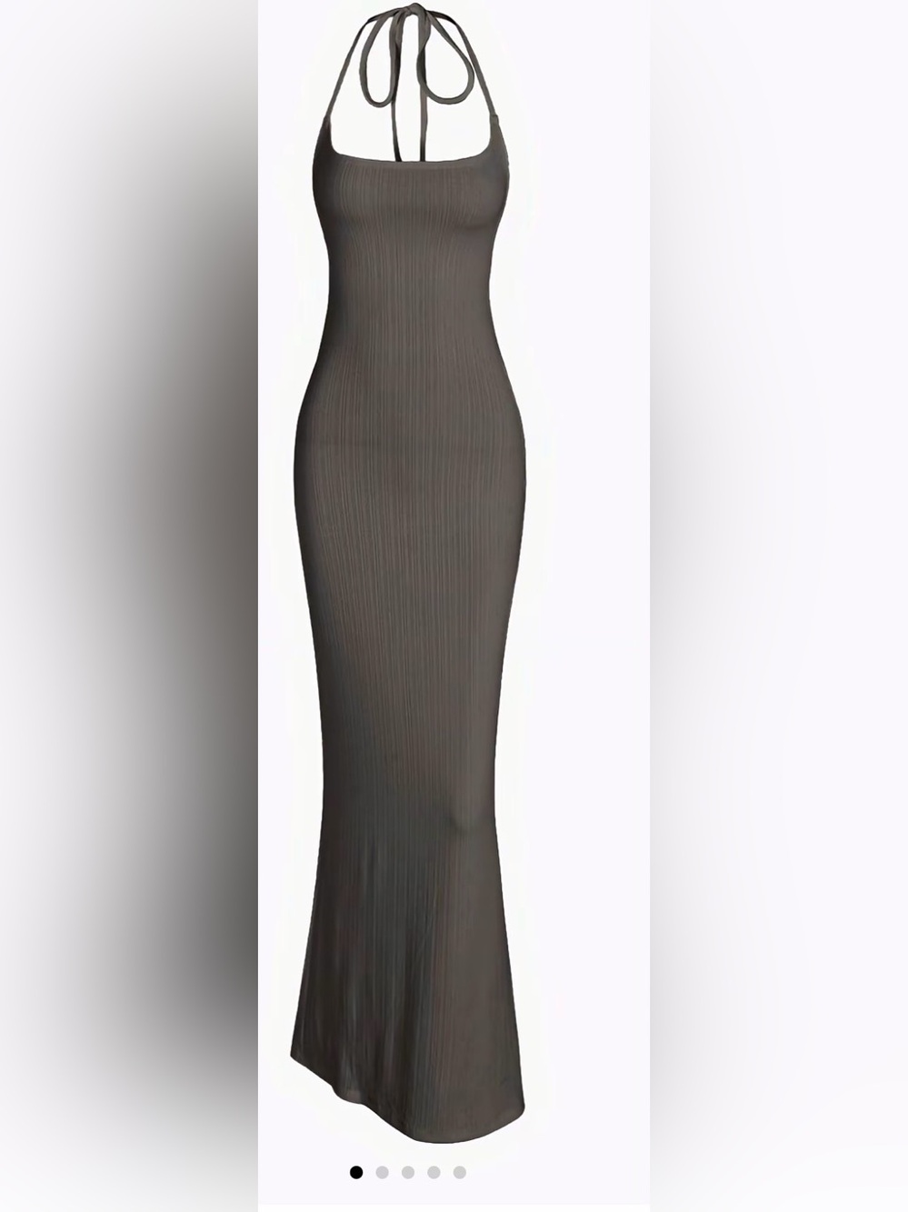 Zaful low open back halter maxi dress